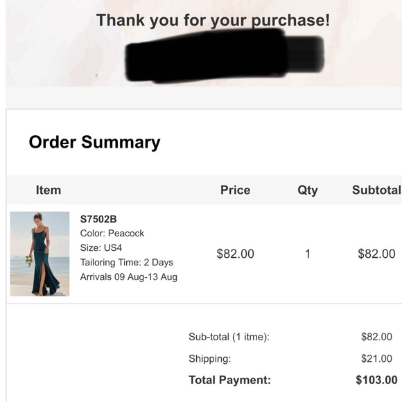 Beautiful peacock dress with a slit - Picture 4 of 4